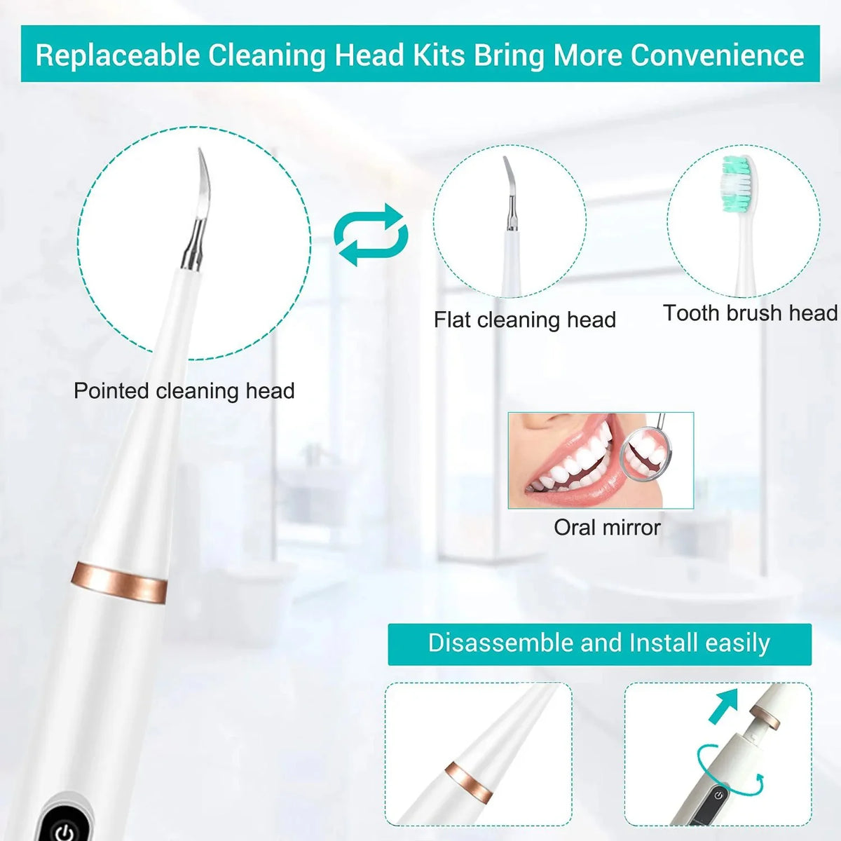 🔥Tooth Scaling and Toothbrush all in one plus spare heads and tools